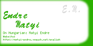 endre matyi business card